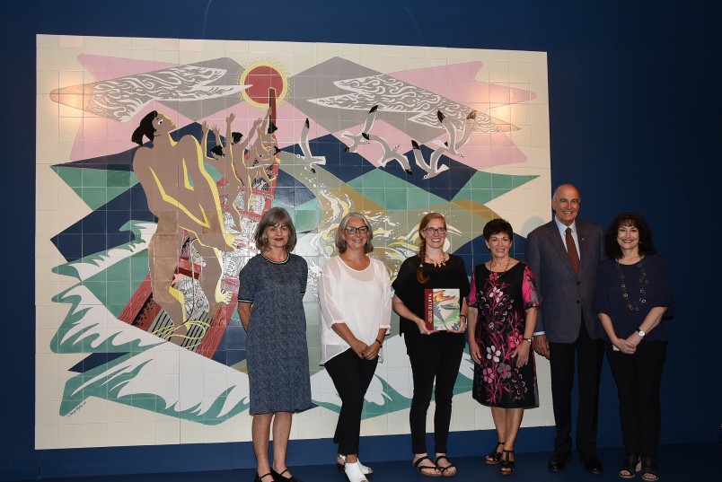 an image of Their Excellencies with Nicola Legat, Prof Claire Robinson, Bronwyn Holloway-Smith and Elizabeth Caldwell