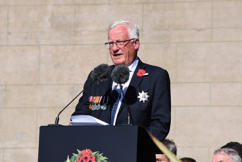 an image of The Hon Justice Sir William Young speaking at the service