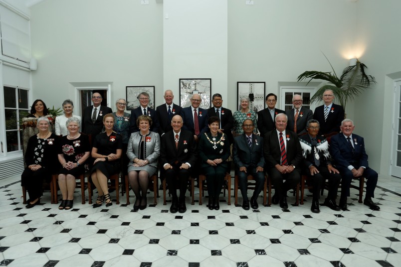 an image of Their Excellencies with Honours recipients