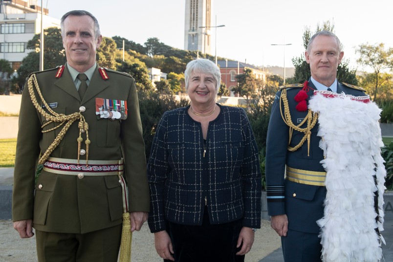 an image of Lieutenant General Tim Keating, Dame Sian Elias and Air Vice-Marshall Kevin Short