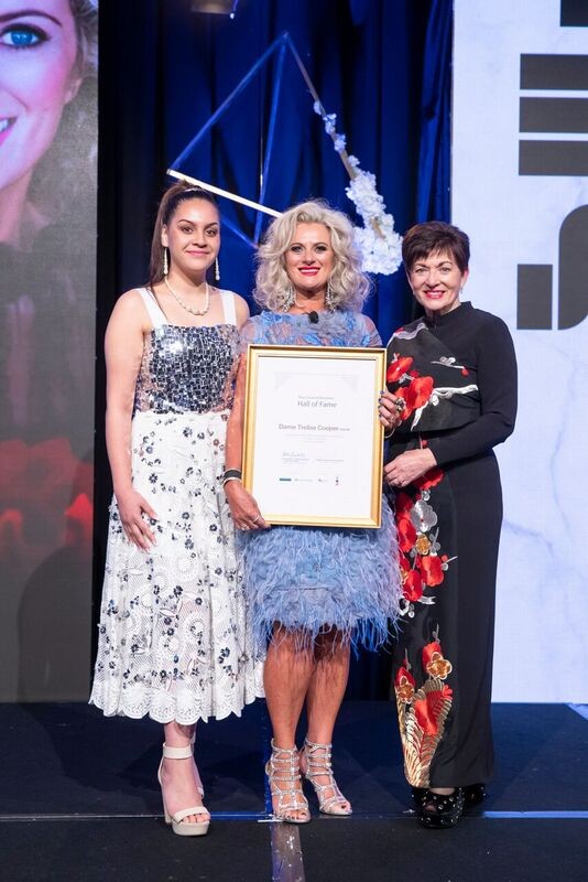 an image of Dame Patsy with Precorqtion Rawiri and inductee Dame Trelise Cooper