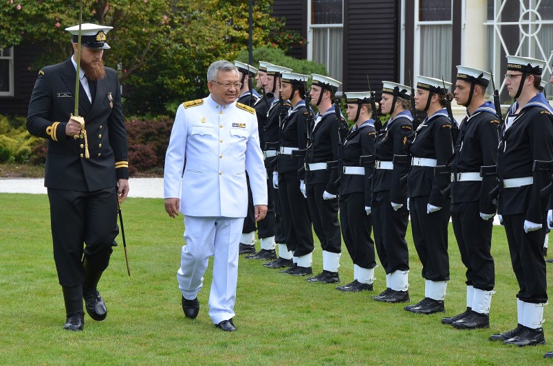 Image of The  Ambassador of Thailand HE Mr Danai Menabodhin inspecting the Guard of Honour