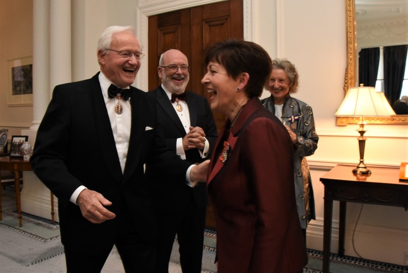 an image of Dame Patsy with Jim Bolger, ONZ and Sir Peter Gluckman, ONZ