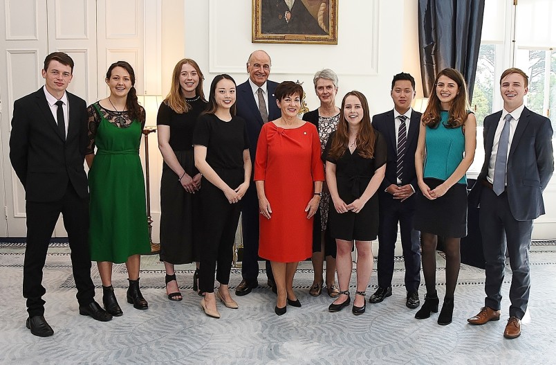 Image of Dame Patsy and the 2018 Rhodes Scholar finalists