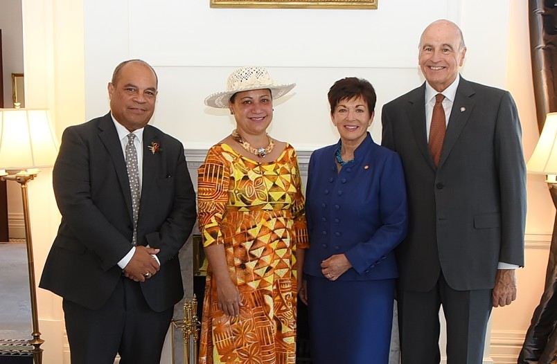 an image of Hon Aupito William Sio, HE Mrs Elizabeth Foster Wright-Koteka, Dame Patsy Reddy and Sir David Gascoigne