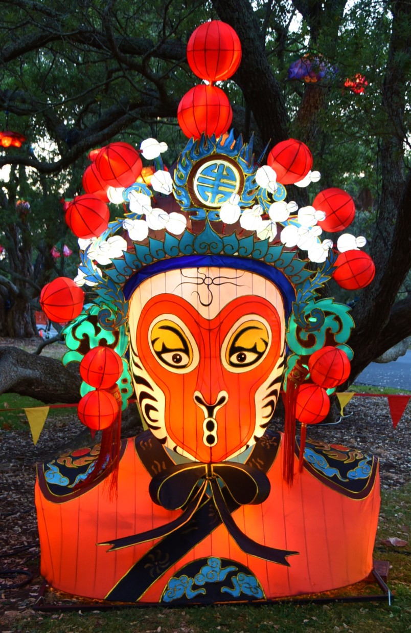 Image of a Monkey God lantern at the Auckland Lantern Festival