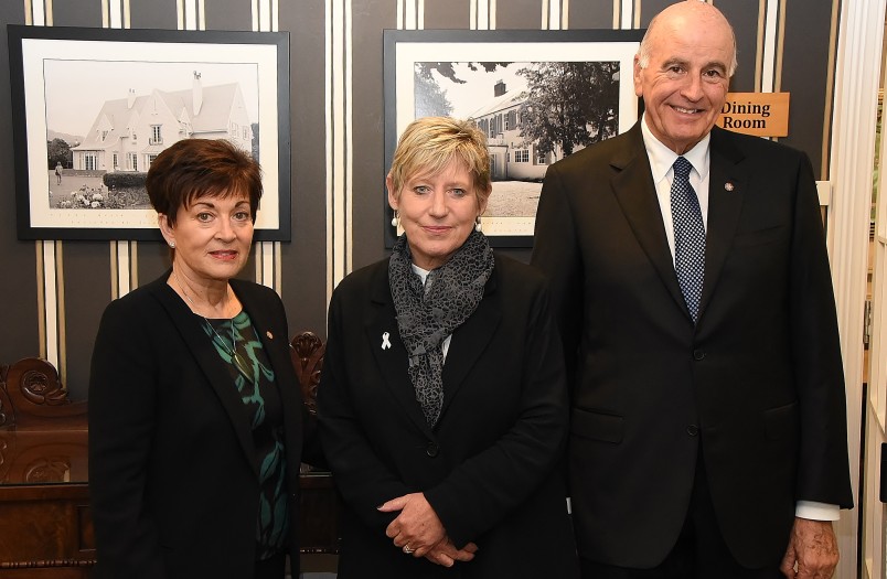 Image of Dame Patsy, Sir David and Mayor of Christchurch, Lianne Dalziell