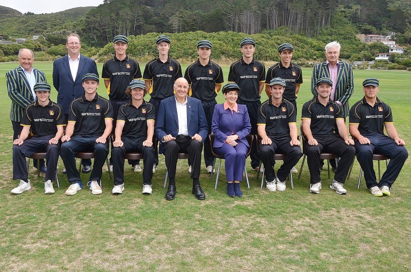 Image of Dame Patsy and Sir David with the Governor-General's XI