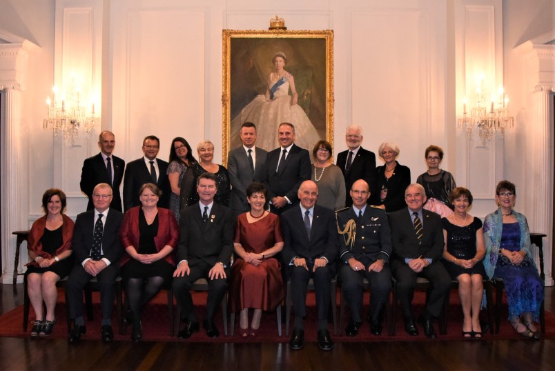 Their Excellencies with the guests in honour of Vice Admiral Sir Tim Laurence