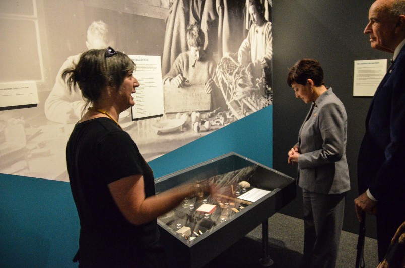 Image of Lizzie Meek, Antarctic Heritage Trust, Programme Manager- Antarctica with Dame Patsy and Sir David