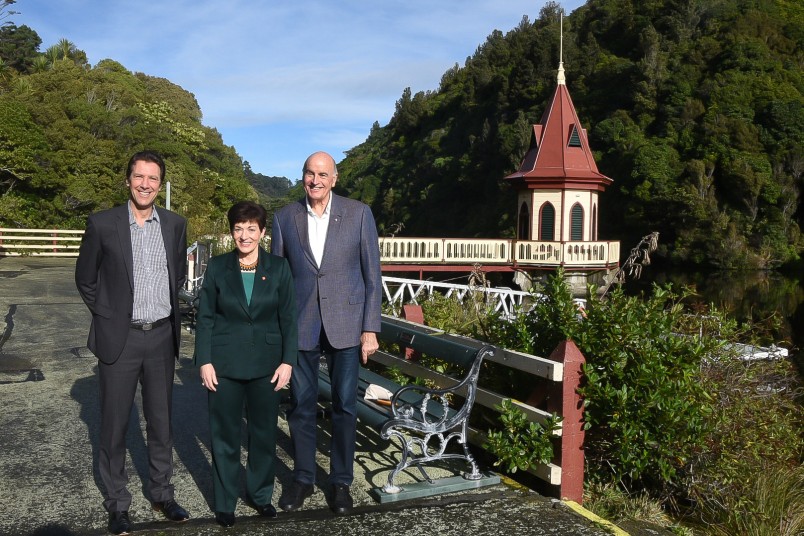 Image of Dame Patsy and Sir David with Zealandia Chief Executive Paul Atkins