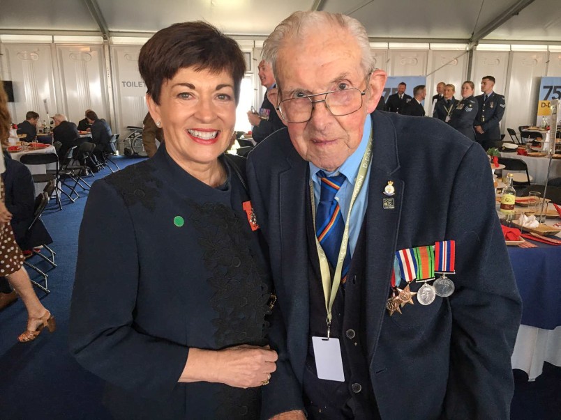 Image of Dame Patsy with a D-Day veteran at the veteran's lunch