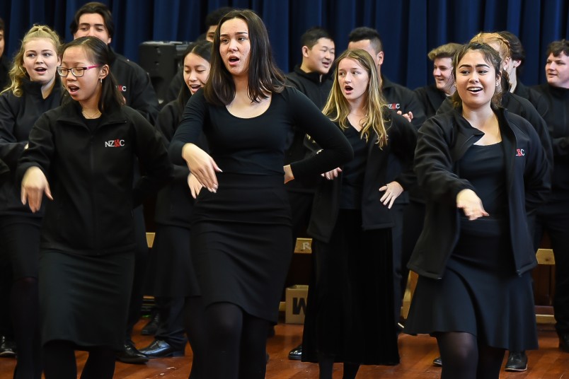 Image if the NZSCC choir in action