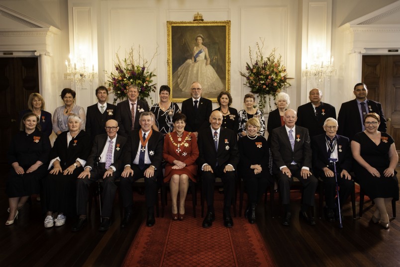 Image of Dame Patsy and Sir David with all the recipients