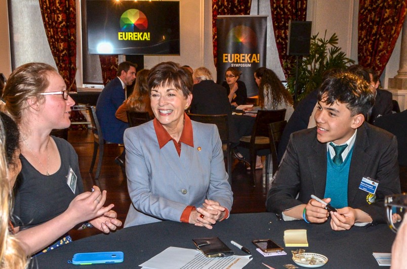 Dame Patsy with students attending the Symposium