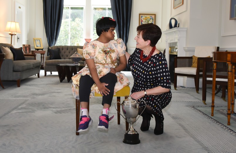 Dame Patsy with Frances Clarke Memorial Award Winner, Mithu Sathiyaseeian