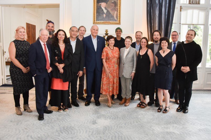 Image of Dame Patsy and Sir David with guests