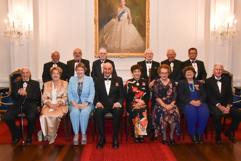 Image of Dame Patsy and Sir David with members of the Order of New Zealand