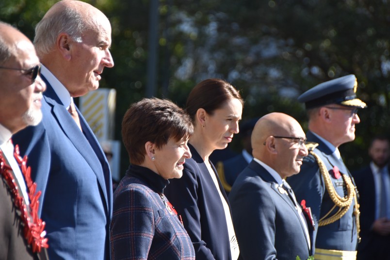 Dame Patsy Reddy, Sir David Gascoigne, Rt Hon Jacinda Ardern, Hon Ron Mark, Ari Marshal Kevin Short