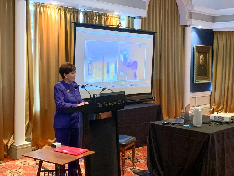 Image of Dame Patsy speaking at the Royal Numismatic Society of New Zealand's conference opening
