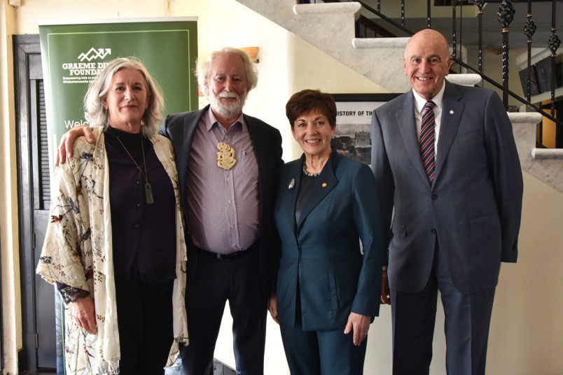 Dame Patsy and Sir David with Sir Graeme Dingle and Jo-anne Wilkinson, Lady Dingle