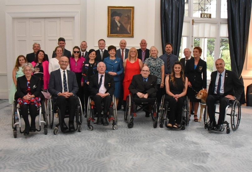 Group photo of all the Paralympians and those representing Paralympians honoured this evening