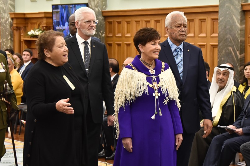 Image of Dame Patsy heading through the Grand Hall to the Legislative Council Chamber