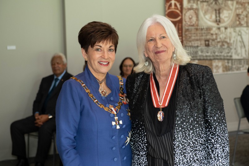Distinguished Professor Dame Anne Salmond and Dame Patsy Reddy