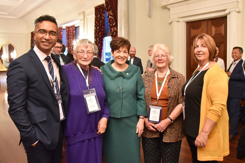 Image of Dame Patsy with Deputy Mayor Josh Wharehinga, Jan Calder, Raewynne Cook and Dorothy McCulloch from Gisborne District Council Sister Cities.