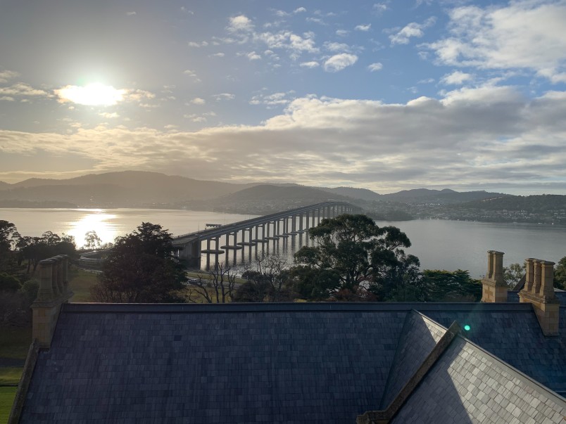 Image of a view from the tower at Government House in Hobart