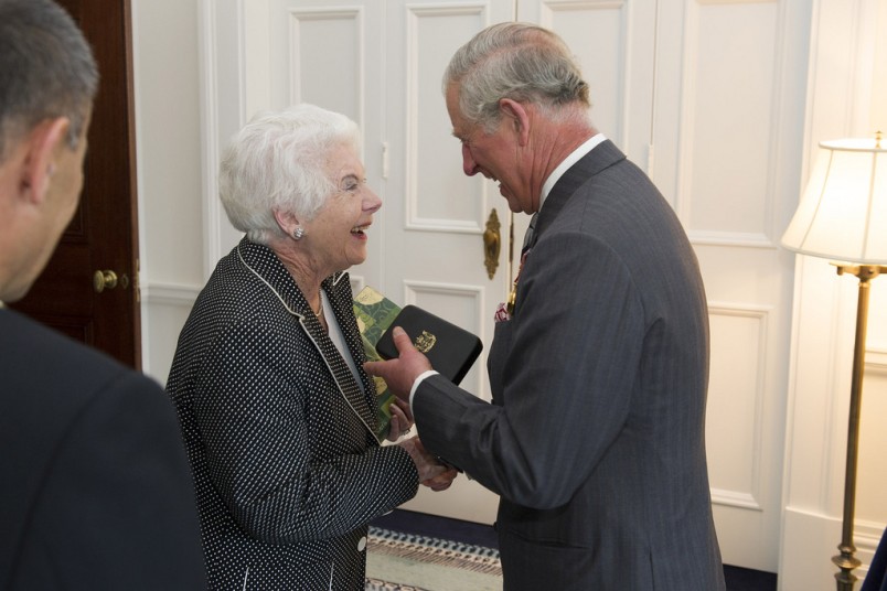 Dame Cath Tizard with HRH The Prince of Wales