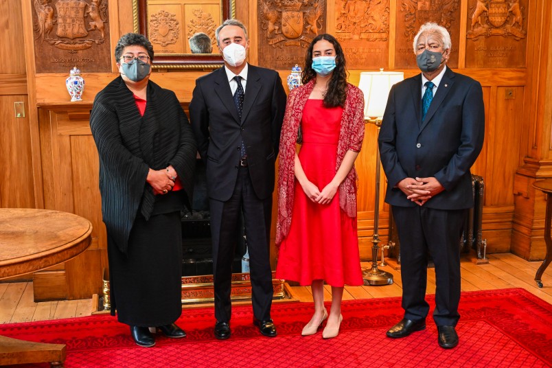 HE Mr Marcos Arbizu De Souza Campos with Joe Harawira and Puhiwahine Tibble