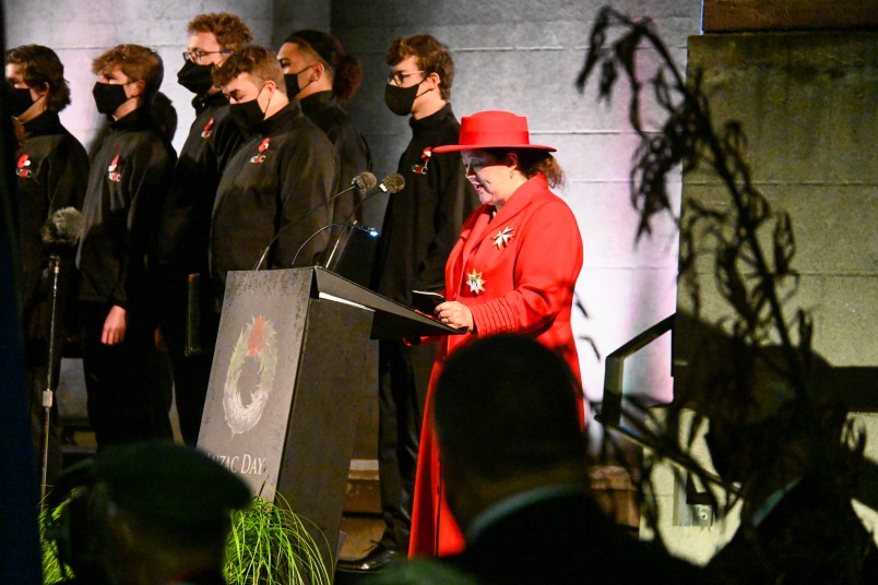 Dame Cindy delivering the Dawn Service Address