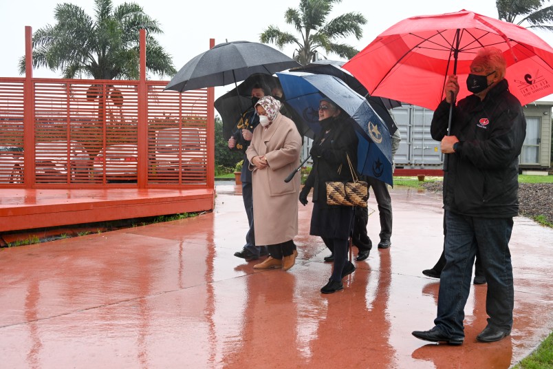 Dame Cindy Kiro with Joe Harawira, Bobby Newson and Taini Drummond