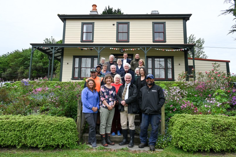 Dr Richard Davies with the team who keep Halfway House running