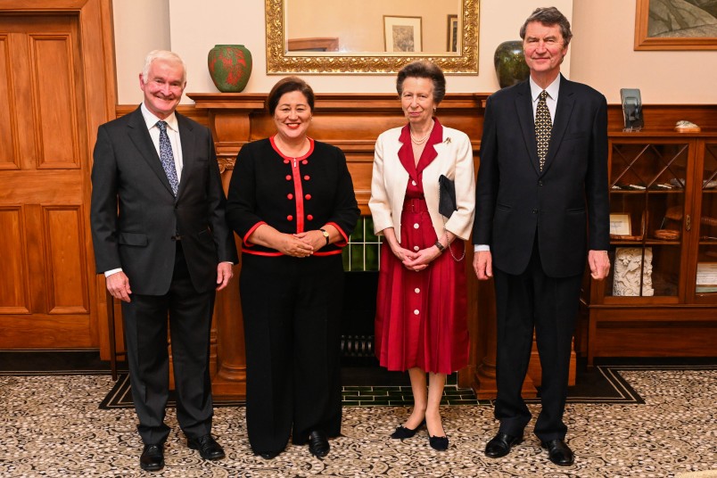 Dr Davies, Dame Cindy, Her Royal Highness The Princess Royal, and Vice Admiral Sir Tim Laurence