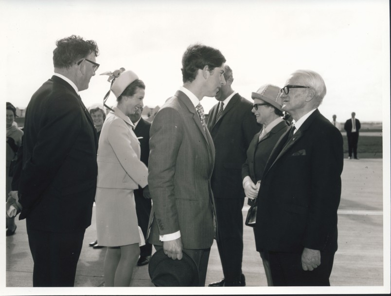 Prince Charles and Princess Anne at Rongotai Airport