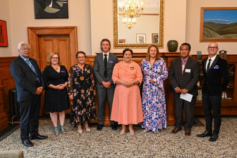 Dame Cindy with the official party