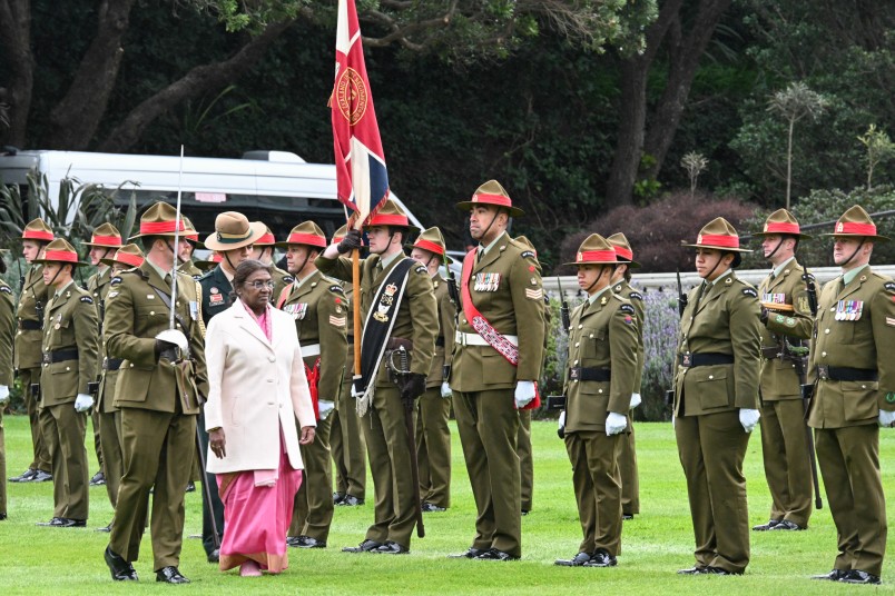 President Murmu inspects the Guard of Honour