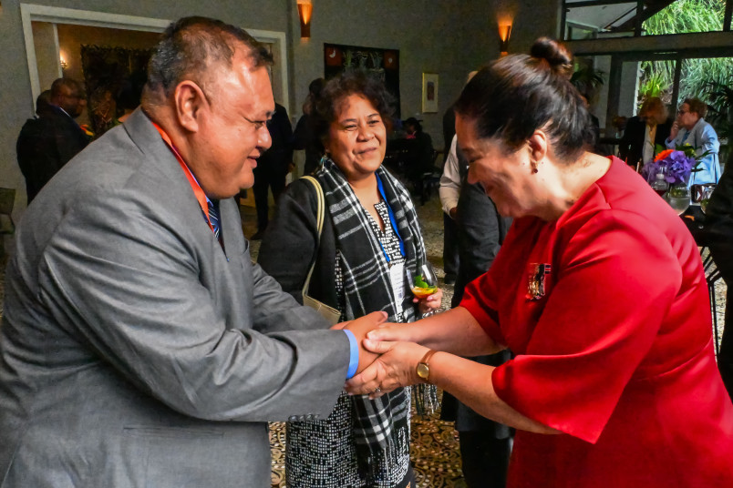 Dame Cindy meeting a member of the delegation