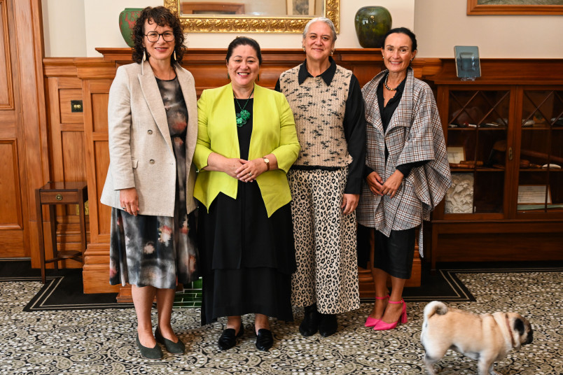 Kerensa Johnston, Dame Cindy, Marie-Chanel Berghan, and Professor Tahu Kukutai from Ngā Pae o te Māramatanga