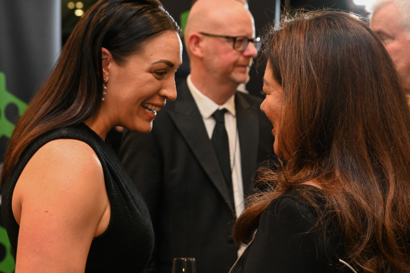 Dame Cindy with Dame Sophie Pascoe