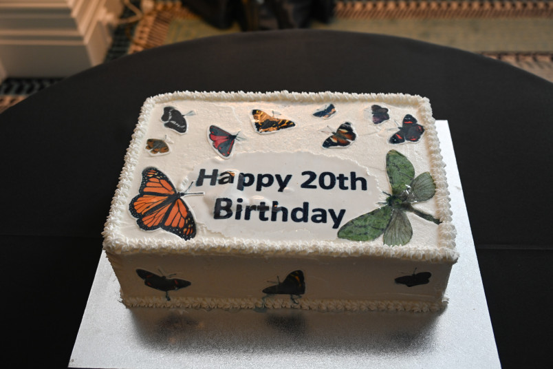 The celebration cake for Moths and Butterflies of NZ Trust 20th Anniversary