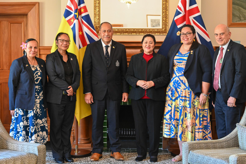 Dame Cindy, the Hon Dalton Talagi, PM of Niue, with his delegation