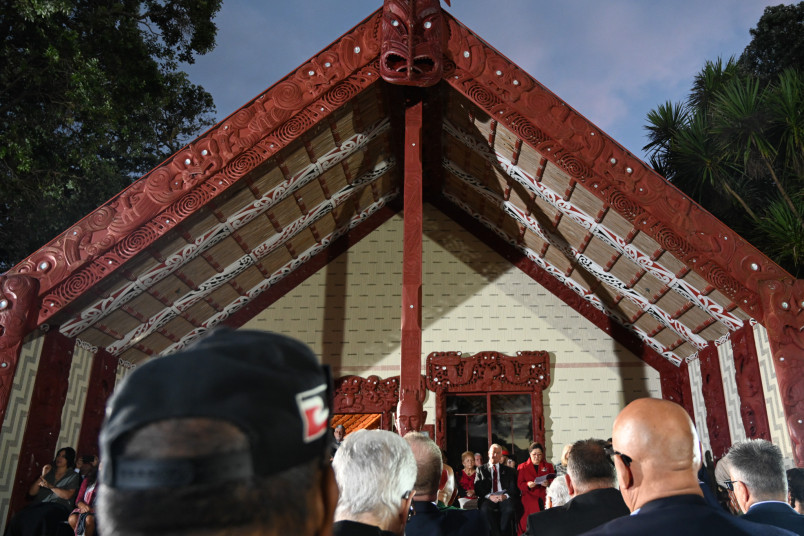 Dame Cindy and Dr Davies at the Whare Runanga 