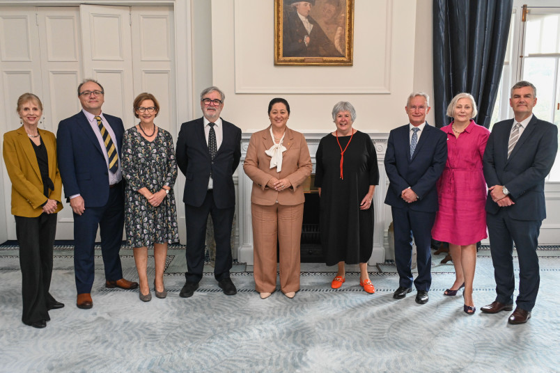 Dame Cindy with the official party