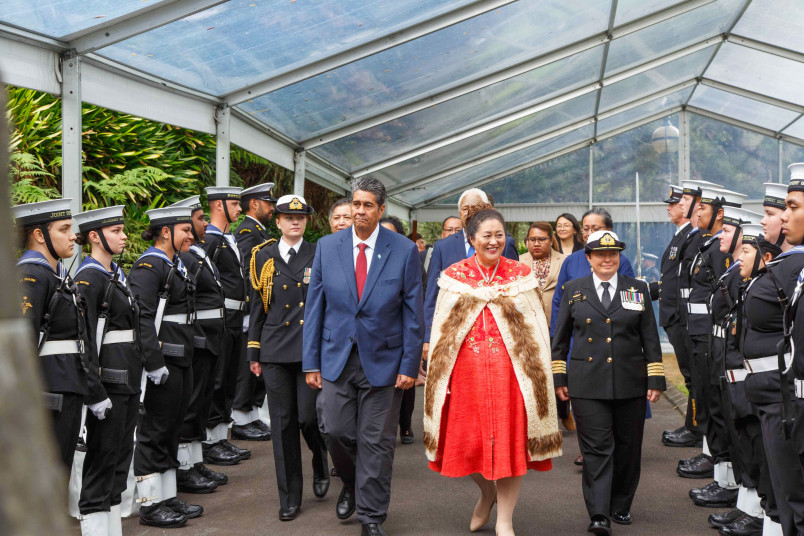 President Whipps and Dame Cindy inspect the Guard of Honour