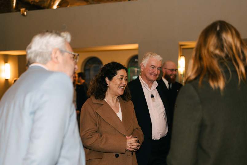 Dame Cindy and Dr Davies in conversation with guests