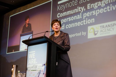 An image of Dame Patsy Reddy speaking at the LGNZ Conference 2017