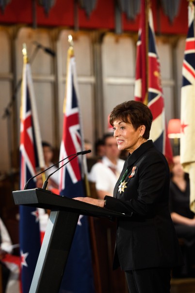 Dame Patsy reading the eulogy